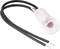 Transparent LED indicator light with two black cables. It is commonly used to display operational states or as a signal lamp.