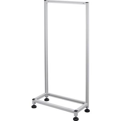 A metal frame with a rectangular frame and four adjustable feet, suitable for use as a mount or stand.