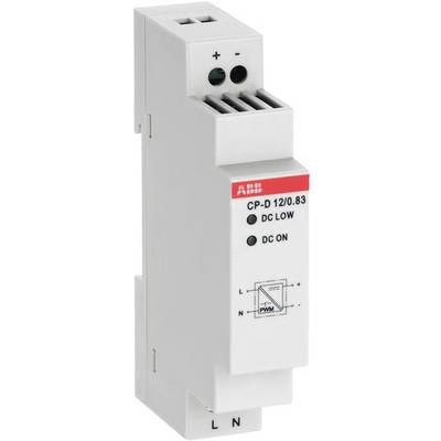 An electrical device labelled 'CP-D 12/0.83', displaying connections at the top, an LED status light, and technical details on the front.