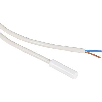 Two-core cable with white casing and exposed ends in brown and blue. Suitable for electrical applications.