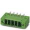 Green multi-pin electronic connector, suitable for connecting circuit boards or cables.