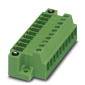 Green multi-socket electrical connector, suitable for industrial applications and electrical installations.