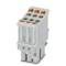 White multi-pin connector, suitable for electrical wiring.