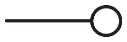 Black line with a circle at its right end.
