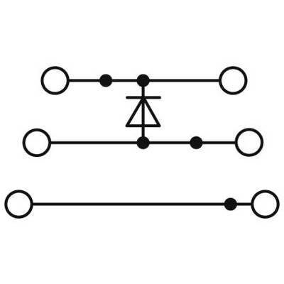 Diagram with three horizontal lines, one of which has a triangle with its point facing upwards, positioned centrally and standing on a line.