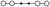 A horizontal line with four large circles, connected by three short lines comprising smaller circles.