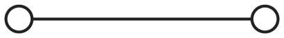 A horizontal line connects two empty circles at its ends.