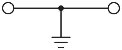 Electrical switching symbol for a switch connected to earth/ground.