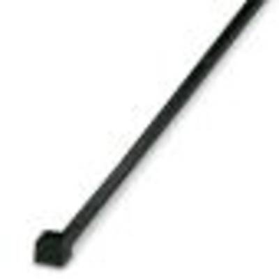 A black plastic cable tie, long and narrow, often used for bundling cables or securing items.