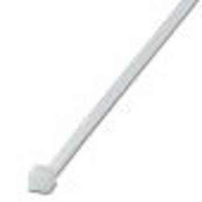 Plastic cable ties against a white background, used for bundling or securing cables and wires.