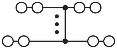 Diagram shows a horizontal connection of circles through lines, with a vertical connection in the centre, containing multiple points.