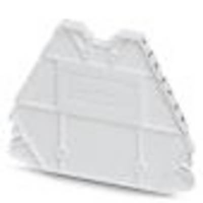 A triangular, white plastic component with a ribbed structure, possibly a connecting element or a spacing wedge.