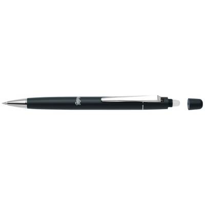Dark green ballpoint pen with silver tip and clip, partially disassembled.