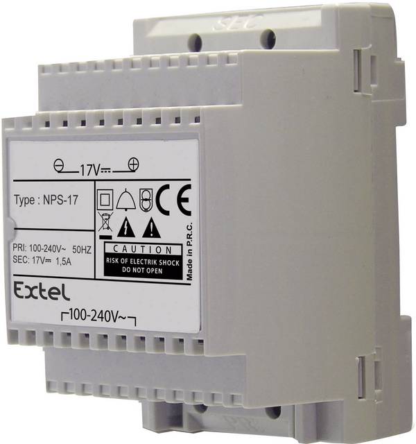 Extel      Door intercom    DIN rail power supply unit    Grey