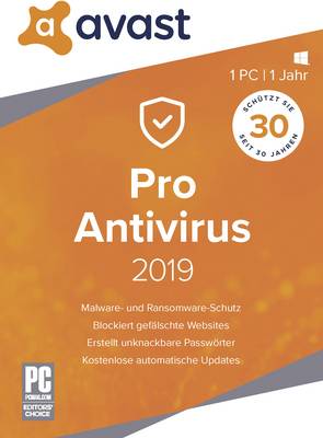 avast PRO Anti Virus 2019 Full version, 1 licence Windows ...