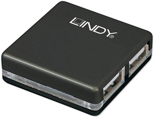 LINDY 42742 USB hub 4 ports USB type A USB 2.0 480 MBit/s Black 42742