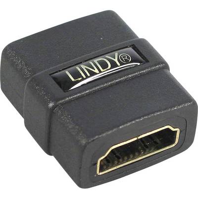 Black HDMI adapter with the 'LINDY' inscription on the front.