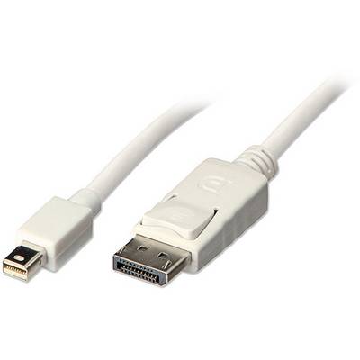LINDY Mini DisplayPort / DisplayPort Cable Mini DisplayPort plug, DisplayPort plug 2.00 m White 41057 DisplayPort cable-0