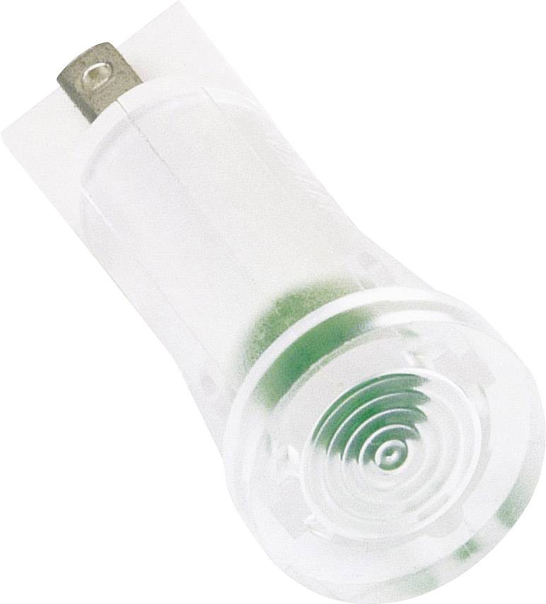 A transparent, cylindrical device with a plug contact at the end and a spiral-shaped structure in the middle.