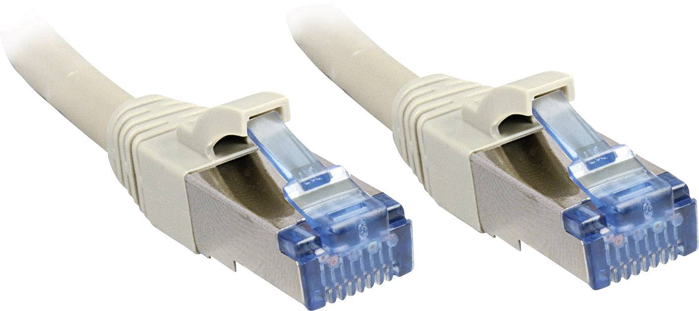 Grey Lindy 47140 20m CAT6a S/FTP LS0H Snagless Gigabit Network Cable