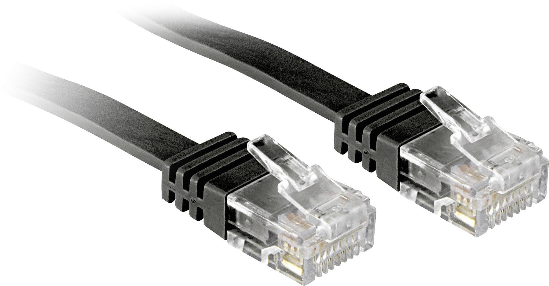 LINDY 47520 RJ45 Patch cable CAT 6 U/UTP 0.30 m Black incl. detent 1 pc(s)