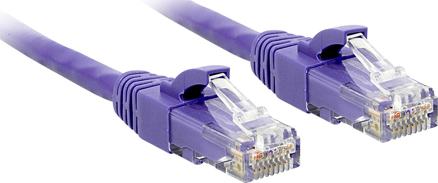 LINDY 48120 RJ45 Network cable, patch cable CAT 6 U/UTP 0.30 m Violet incl. detent 1 pc(s)-0