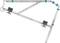 Template for the precise sawing of plates. Shows metal struts, clamps and measurement markings for angle adjustment.