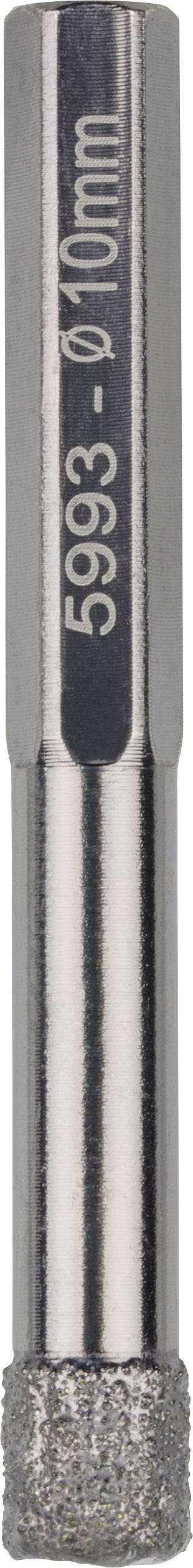 Metal drill with inscription '5993 - Ø 10mm', diamond-coated tip, cylindrical shape, for precise drilling work.