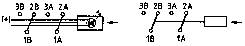 Electrical Circuit Diagram: Shows two switches; left with 3A to 1A, right with 1B and 1A. Connection between switches highlighted.