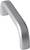A silver-coloured furniture handle with an angled design, suitable for cabinet doors or drawers, against a white background.