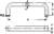 Technical drawing of a U-shaped handle with dimensions: Width A, Height H, Screw diameter M3, B is the distance at the bottom.