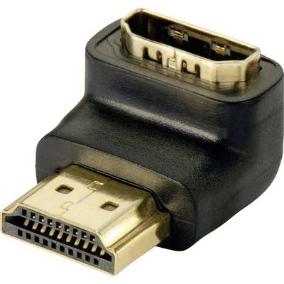 'HDMI adapter with gold-plated connectors, male to female, for connecting devices with different HDMI plug types.'