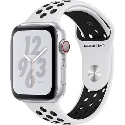 Apple Watch Series 4 Nike Edition GPS + Cellular 44 mm Aluminium Silver Sports strap Platinum, Black 