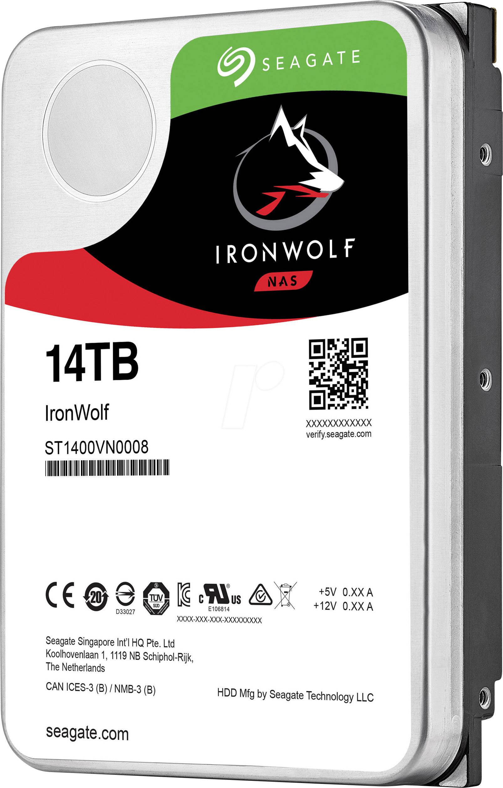 Seagate ST14000VN0008 3.5 (8.9 cm) internal hard drive 14 TB IronWolf™ Bulk SATA III