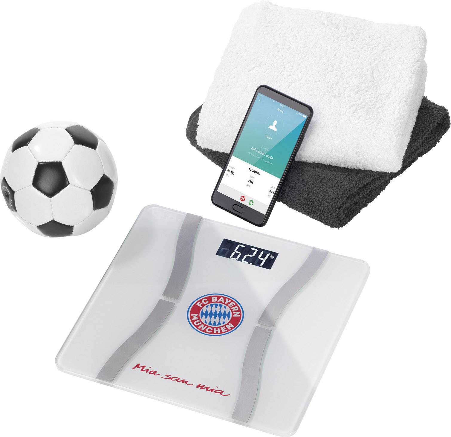 Smart bathroom scales Weight range=180 kg White, Red Incl. Bluetooth-2