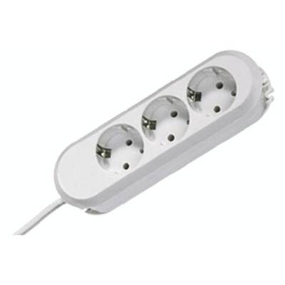 White triple socket extension lead with cable.