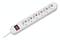 Six-way Power Strip with Red On/Off Switch, Suitable for Indoor Use to Power Multiple Devices.