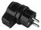 Black two-pin Europlug adapter with rectangular housing, suitable for connecting electrical devices to power sockets.