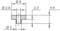 Technical drawing of a component with dimensions: diameter at top 8, bottom 3, bore 2.6. Lateral spacings 2.3 and 4.4.