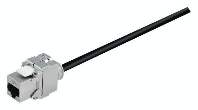 Bachmann 918.034 RJ45 Patch cable CAT 6A S/FTP 5.00 m Black Flame-retardant, incl. detent 1 pc(s)-2