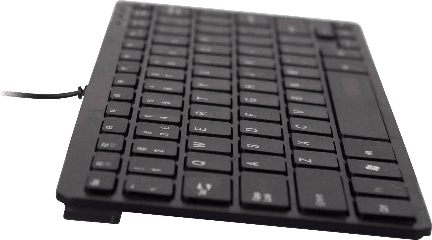 R-GO Tools Compact USB Keyboard English, QWERTY Black Ergonomic ...