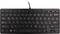 Black computer keyboard with German QWERTZ layout, cable at the top centre.