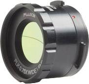 Lens hood, black casing, with green lens. Text on the front: 'FLK 0.75X WIDE'.