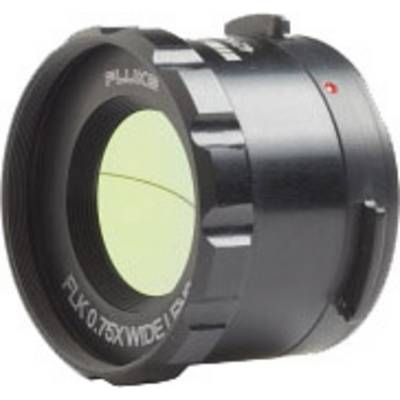 Lens hood, black casing, with green lens. Text on the front: 'FLK 0.75X WIDE'.