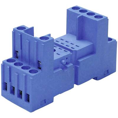 A blue, rectangular electrical connector with multiple terminals, suitable for industrial applications.