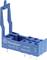Blue relay socket 'Finder TYPE 97.12', 2x8A 250V, Made in EU with eight slots and integrated retaining clip.