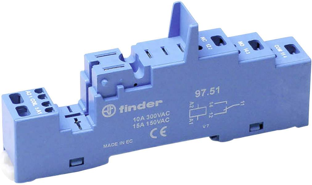 Finder 97.51 Relay socket Finder 46.61 (L x W x H) 95.6 x 15.8 x 32.5 mm 1 ...