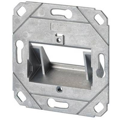 Metal switch box, square-shaped, suitable for installing switches or sockets in electrical installations.