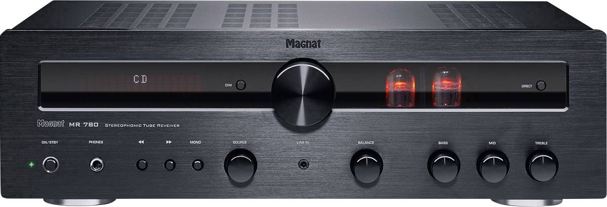 Magnat MR 780 Stereo receiver 2 x 100 W Black Bluetooth®, DAB+, USB, Tube preamp