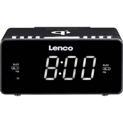 Lenco CR-550BK Radio alarm clock FM AUX, USB  Battery charger Black